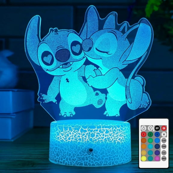 Stitch Night Light with Timer Remote & Smart Touch 16 Colors Changing Dimmable Lamp Bedroom Decor for Girls Boys