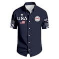 thumbnail image 5 of CONZONE 250 Anniversary Usa Mens Buttons Down Shirts Short Sleeve Independence Day Shirts for Men Trendy Patriotic Usa Letter Graphic Lapel Soft Lightweight Tops, 5 of 5