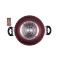 thumbnail image 4 of Mumma's LIFE Non Stick Kadai with Glass Lid with Riveted and Virgin Bakelite Handle PFOA/Heavy Metal Free (Induction and Gas Stove Friendly) - (24CM, RED), 4 of 5