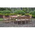 thumbnail image 5 of Teak Dining Set: 8 Seater 9 Pc: 117" Double Extensions Rectangle Dining Table, 2 Arm/Captain & 6 Armless Arbor Stacking Chairs Outdoor Patio Grade-A Teak Wood WholesaleTeak #WMDSAB32, 5 of 5