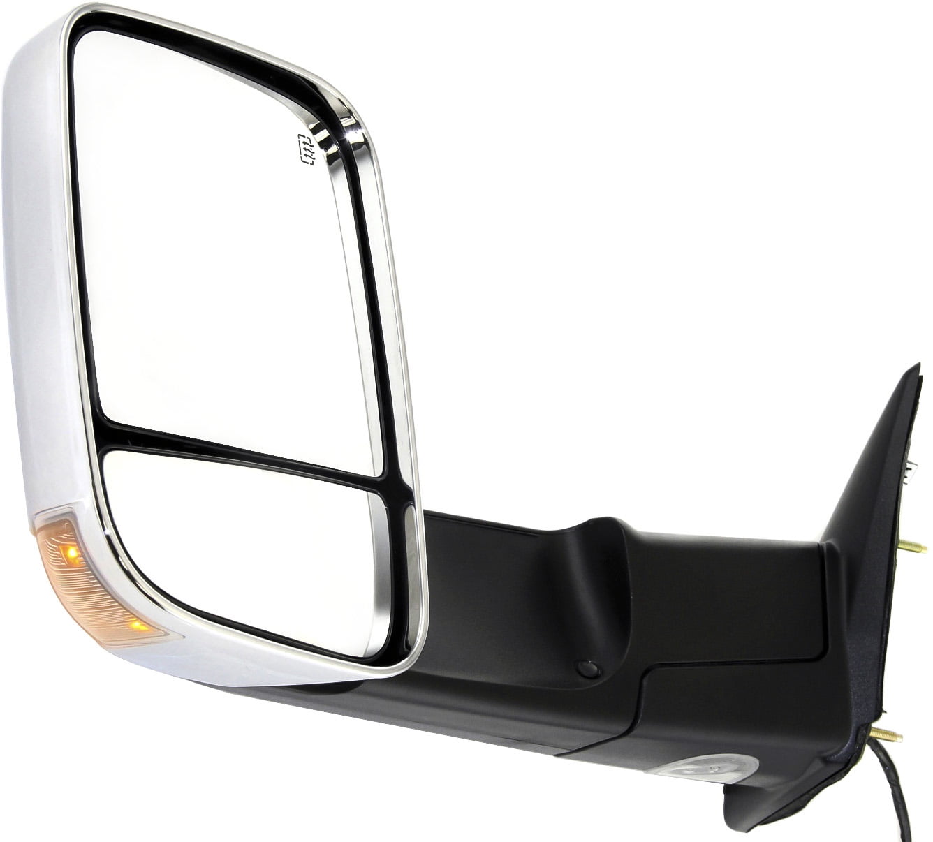 Towing Mirror Compatible With 2011-2012 Ram 1500 2010 Dodge 3500 Left Driver Side Heated w/ Blind Spot Corner Glass In-housing Signal Light Chrome Kool-Vue