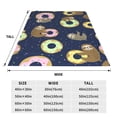 thumbnail image 3 of Balery Sloth with Donuts Manta de Felpa Suave y Acogedora – Cobija de Franela Aterciopelada para Cama, Lavable y Cálida para Sofá, Mascotas, Transpirable-50"x40", 3 of 7