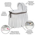 thumbnail image 3 of Badger Basket Wishes Oval Baby Bassinet with Full Length Skirt, White/Gray, 3 of 10