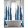 thumbnail image 5 of Abstract Paint Texture Sheer Curtains for Living Room Bedroom, Light-filtering Sheer Curtain, Blue Gold Art Deco Rod Pocket Voile Window Treatment Drapes, 52’’Wx108’’L, 2 Panels Set, 5 of 7