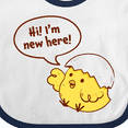 thumbnail image 4 of Inktastic Hi I'm New Here Cute Hatching Baby Chick Boys or Girls Baby Bib, 4 of 4