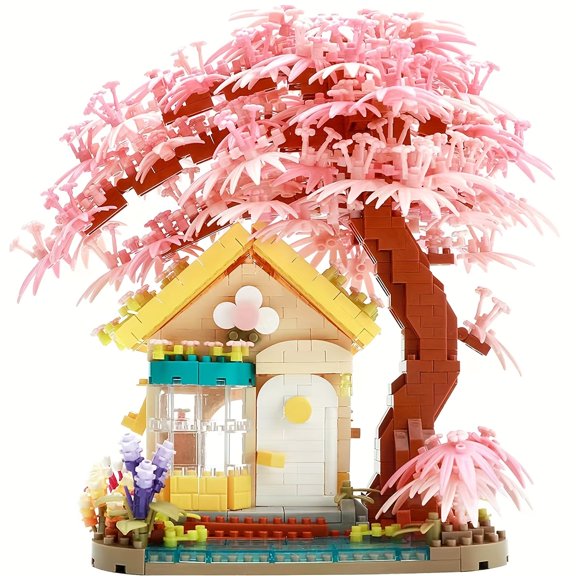 Honchoes Cheery Flowers House Building Blocks Set Compatible with Lego for Women Girls 1500 Pcs