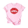 thumbnail image 2 of Trendy Vampire Lips T-Shirt for Women and Youth Girls Fall Halloween Graphic Tee Pink Shirt Adult Small, 2 of 4