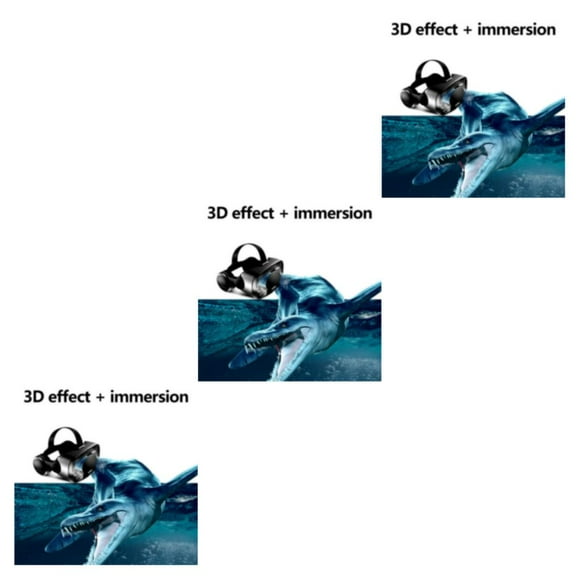 crativent 3D VR Glasses Adjustable Headset Helmet for Phones 5-7 No Remote Control 22.5x22.5x12cm 3Set