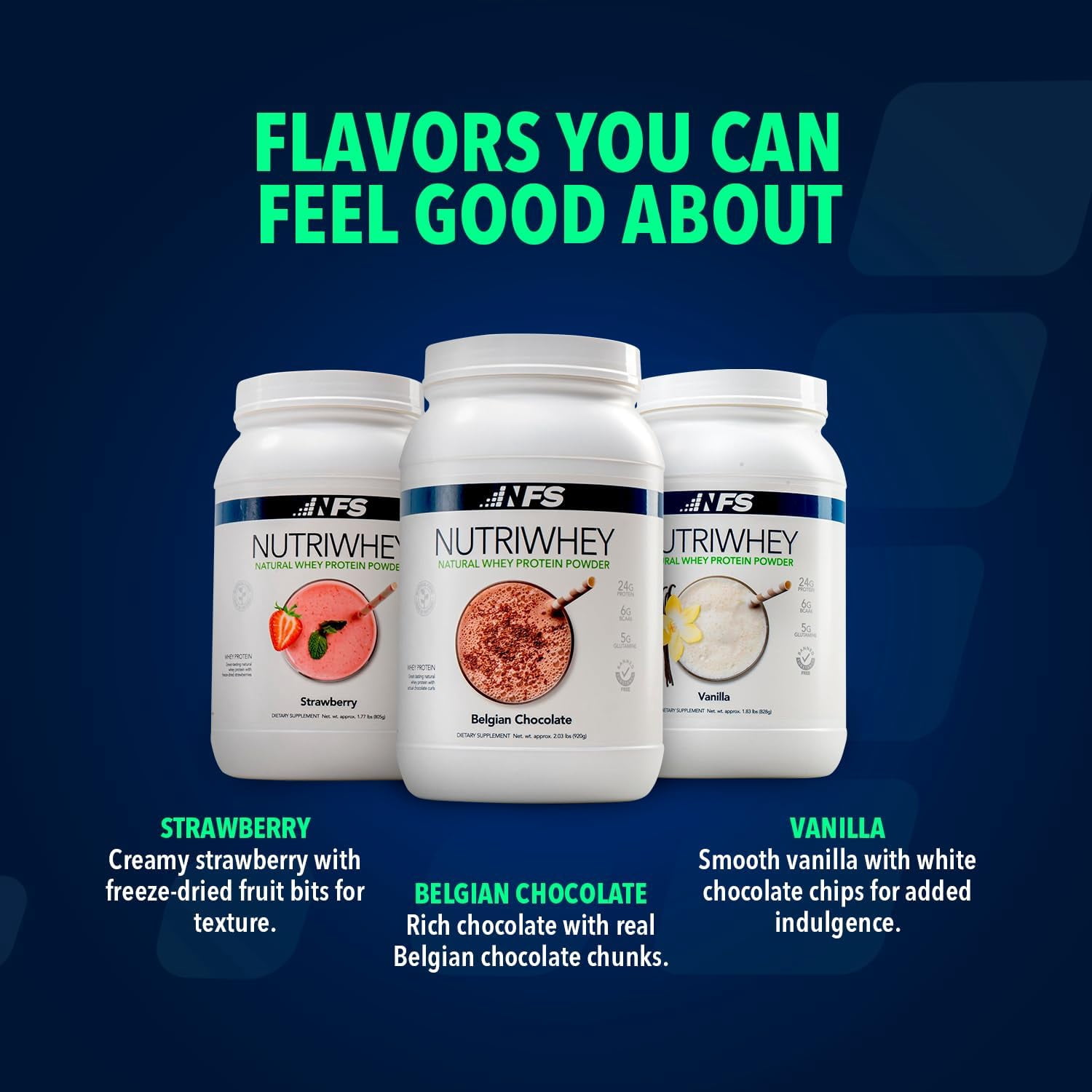 NF Sports Grass Fed Nutri Whey 23g Protein Powder, No Artificial, Alpine Strawberry, 1.82 pounds