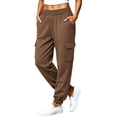 thumbnail image 2 of Zormilly Cargo Sweatpants for Women Fall Winter Elastic High Waisted Joggers with Pockets Hiking Sports Loose Sweatpants, S-3XL, 2 of 8