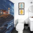 thumbnail image 5 of Lighthouse Sunrise Coast Scenery Pale Blue Tan Shower Curtain Modern Home Bathroom Bathtub Decor Waterproof Fabric with 12PCS Hooks, 5 of 8
