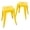 Yellow, variant on XiHuaZhaoChen 18 Inch Industrial Metal Stools Set of 2,Stackable Classroom Kitchen Short Stools,Backless Metal Dining Chairs for Indoor Outdoor (Yellow)