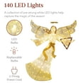 thumbnail image 4 of Best Choice Products 5ft Lighted Outdoor Angel Christmas Decoration for Lawn w/ 140 LED Lights, Harp, Bow, Ground Stakes, 4 of 8