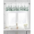 thumbnail image 2 of Green Botanical Kitchen Valances for Windows Farmhouse Linen Window Valance Curtain for Living Room Window Treatment Dragonfly Flower Leaf Retro Ink Style Valance Rod Pocket Topper, 42 x 18 Inch, 2 of 6