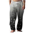 thumbnail image 2 of Pantalones largos para hombre, cintura elástica, transpirables, cómodos, suaves, informales, de playa, de poliéster., 2 of 5