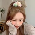 thumbnail image 3 of Fluffy Scrunchies Lovely Plush Bear Ponytail Holder Elastics Durable Furry Ball Hair Bands Cute Hair Accessories, 3 of 19