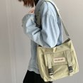 thumbnail image 5 of Bolso Bandolera Bolso de mensajero de nailon japonés, Bolso de hombro impermeable grande pura (verde), 5 of 5