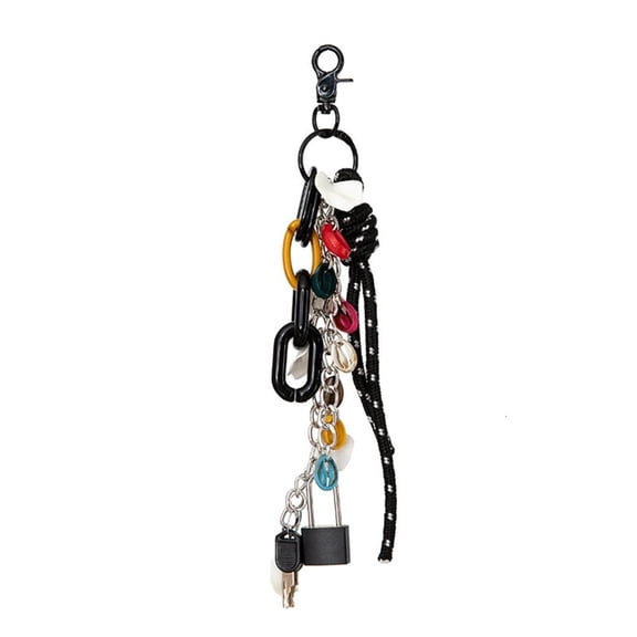 YongCo Stylish Nylon Rope Bag Charm with Lock Chain Accessory for Trendy Men and Women
