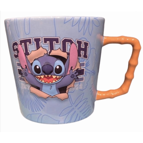 Disney Parks Stitch Pick-a-Boo Hawaiian Blue Coffee Mug New With Tag