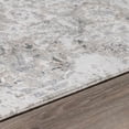 thumbnail image 5 of Hauteloom Melia Living Room, Bedroom Area Rug - Floral Medallion Border Distressed Abstract - Traditional Oriental Transitional Contemporary - Light Gray, Charcoal, Cream, Gray, Beige - 12' x 15', 5 of 19