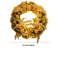 thumbnail image 3 of Neoyler Christmas Wreath with Led Lights for Door and Living Room Decor Modern Design with Gold Ornaments and Warm White Suit for Festive Fireplace and Window Display 15.7in Gold, 3 of 5