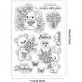 thumbnail image 6 of Bear Rabbit Elephant Clear Silicone Stamps for DIY Card Making Flower Silicone Transparent Seal Animal Decorative Clear Stamps for Scrapbooking and Photo Album Journal Decoration, 6 of 8