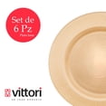 thumbnail image 2 of Juego de 6 Bajo Platos VITTORI Venecia Redondo de Vidrio Color Ambar, 2 of 5