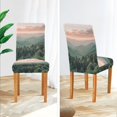 thumbnail image 3 of Yayeee 2 Pack Dining Chair Covers Stretch Parson Chairs Slipcovers Seat Protector, Mountains at Dawn, 3 of 6