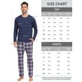 thumbnail image 2 of MoFiz Pjs Men's Pajama Sets Long Sleeve Top Checkered Pants Cozy Loungewear 2 Pieces, 2 of 6