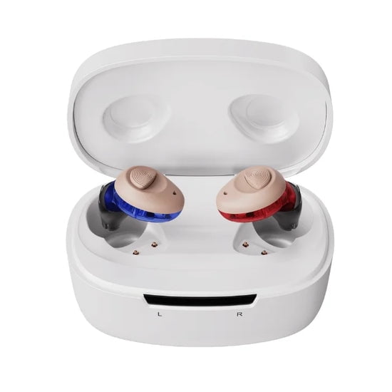Ceretone Torch Beige FDA-Cleared In-The-Canal OTC Hearing Aids – Rechargeable,Clear Sound， 100H Battery，Discreet Comfortable Fit，Video Guide & Support