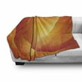 thumbnail image 3 of Orange Soft Flannel Fleece Throw Blanket, Colorful Smooth Twist Lines Sun Abstraction Energy Flow Waves Curves Art, Cozy Plush for Indoor and Outdoor Use, 50" x 60", Dark Orange Yellow, by Ambesonne, 3 of 6