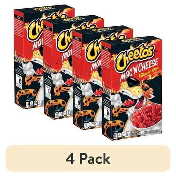 (4 pack) (4 pack) Cheetos Mac 'N Cheese, Flamin' Hot Flavor, 5.9 oz Box