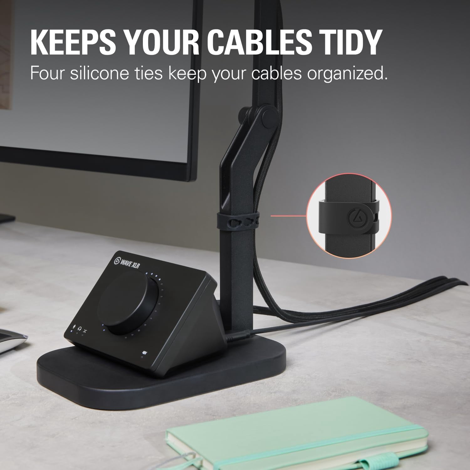 Wave Desk Stand - Adjustable Microphone Mounting Arm for Podcasting, Streaming, and Recording with  Thread Compatibility
