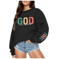 thumbnail image 2 of Women's Sweatshirts 2025 God Is Good Sweatshirt Loose Casual Christian Sweatshirts Pullover Tops Sweatshirt for Women, 2 of 5