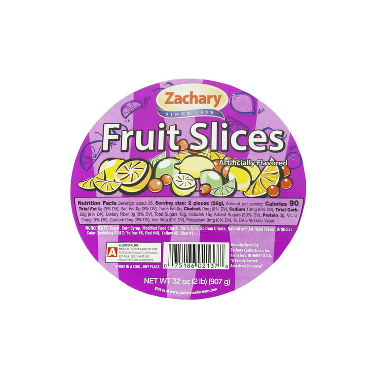 Zachary Assorted Fruit Slices, 32 oz. Tub 