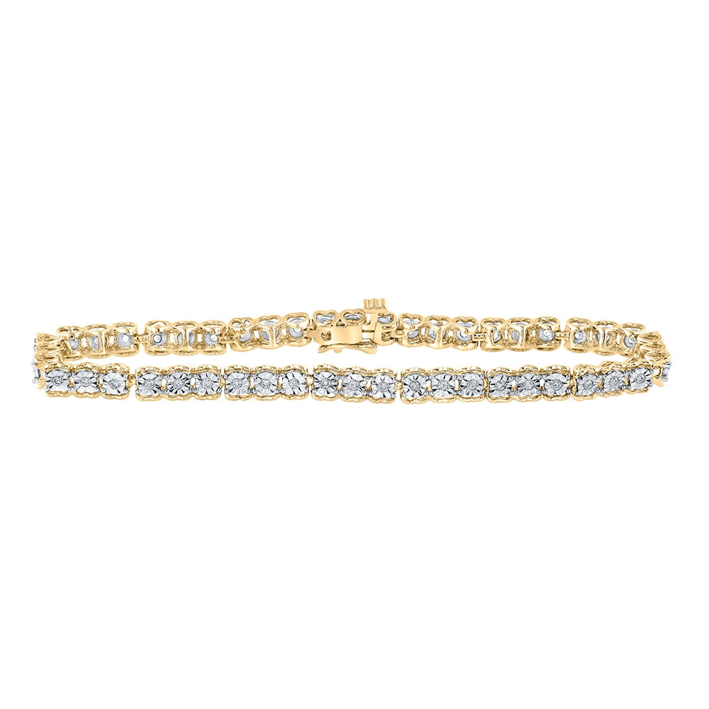 18K Yellow gold Solid Princess Colorful Gemstone Women's Tennis Bracelet 8' 20cm 