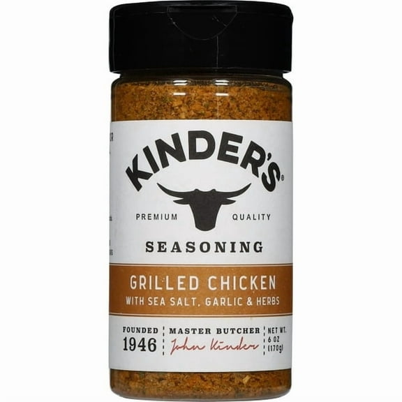 Kinder's Grilled Chicken Seasoning Blend with Garlic, Sea Salt, and Herbs, 6 oz (Two-Pack)