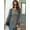 Dark Gray, variant on Women's Long Sleeve Round Neck Pullover Split Solid Color Top Round Neck Sweater On Seasonal Dark Gray 6(M)