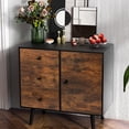 thumbnail image 2 of Neatifyes Storage Cabinet with 3 Drawers and Door, Industrial Wood Accent Cabinet with Adjustable Shelf, Retro Farmhouse Sideboard Buffet for Kitchen Living Room (Industrial), 2 of 10