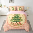 thumbnail image 2 of Manfei Kawaii Dreamy Tree Bedding Comforter Set 7pcs, Winter Christmas Queen Bedding Sets, Vintage Pink Plaid Reversible Queen Sheet Sets, Breathable Home Decor, 2 of 7