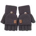 thumbnail image 1 of Invierno Mujer Chica Tejer Grueso Cálido Guantes Sin Dedos Gris Zulema guantes sin dedos, 1 of 5