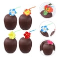 thumbnail image 6 of ELAYARD Plastic Coconut-Shaped Cup Coffee with Straw for Hawaiian Party and Kitchen Use, 6 of 8