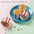 thumbnail image 5 of Carnival Decorations Greaseproof Baking Cups, Heat Resistant To 200°C, 50Pcs Disposable Design For Hassle-Free Cleanup, Red And White Stripes Add A Professional Touch To Your Event, 5 of 5