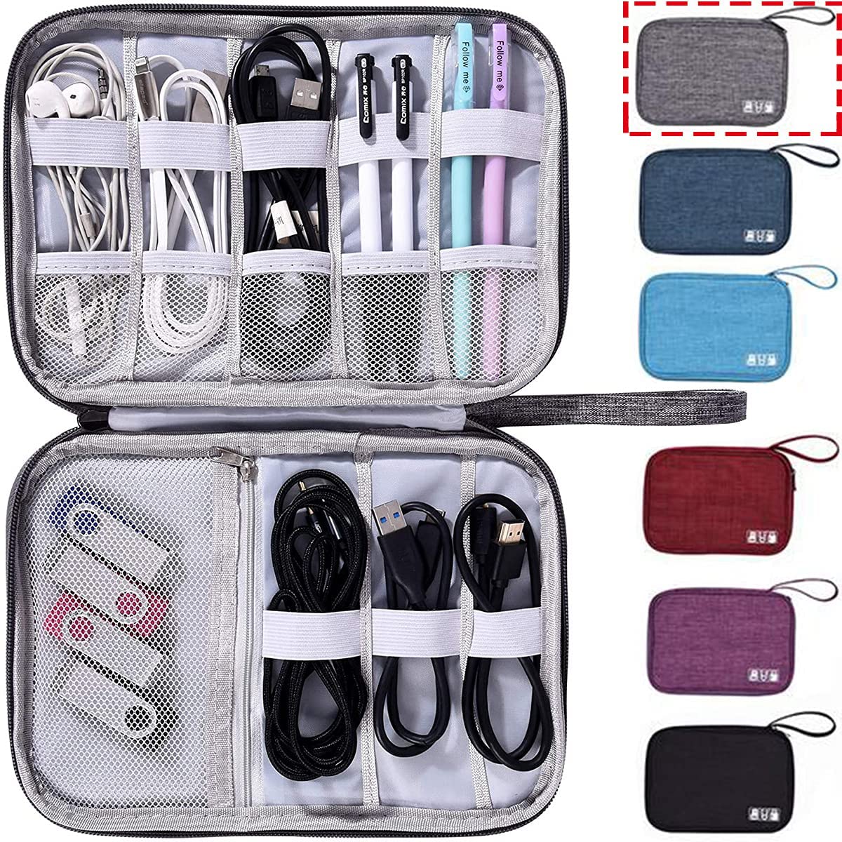 Electronics Accessories Organizer Pouch Bag, Compact Cable Organizer,  Portable Cord Organizer, Travel Organizer Bag 