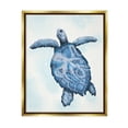 thumbnail image 3 of Stupell Industries Swimming Blue Sea Turtle Patterned Tentacles Shell Graphic Art Metallic Gold Floating Framed Canvas Print Wall Art, Design by Darlene Seale, 3 of 5
