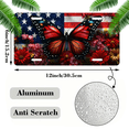 thumbnail image 2 of 1 Pcs 2D Flat License Plate Covers & Frames, Butterfly and American Flag For Decorative Front, Waterproof For Decoration Aluminum License Plate Covers & Frames Cover For Men Women, 12" X 6", 2 of 7