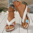 thumbnail image 2 of Rokment Beach Flower Platform Dress High Heels Slipper Sandals for Women Boho Fashion Casual Color Block Leather Chunky Block Heeled Slip on Slides Summer Shoes Sky Blue Size 8.5, 2 of 5