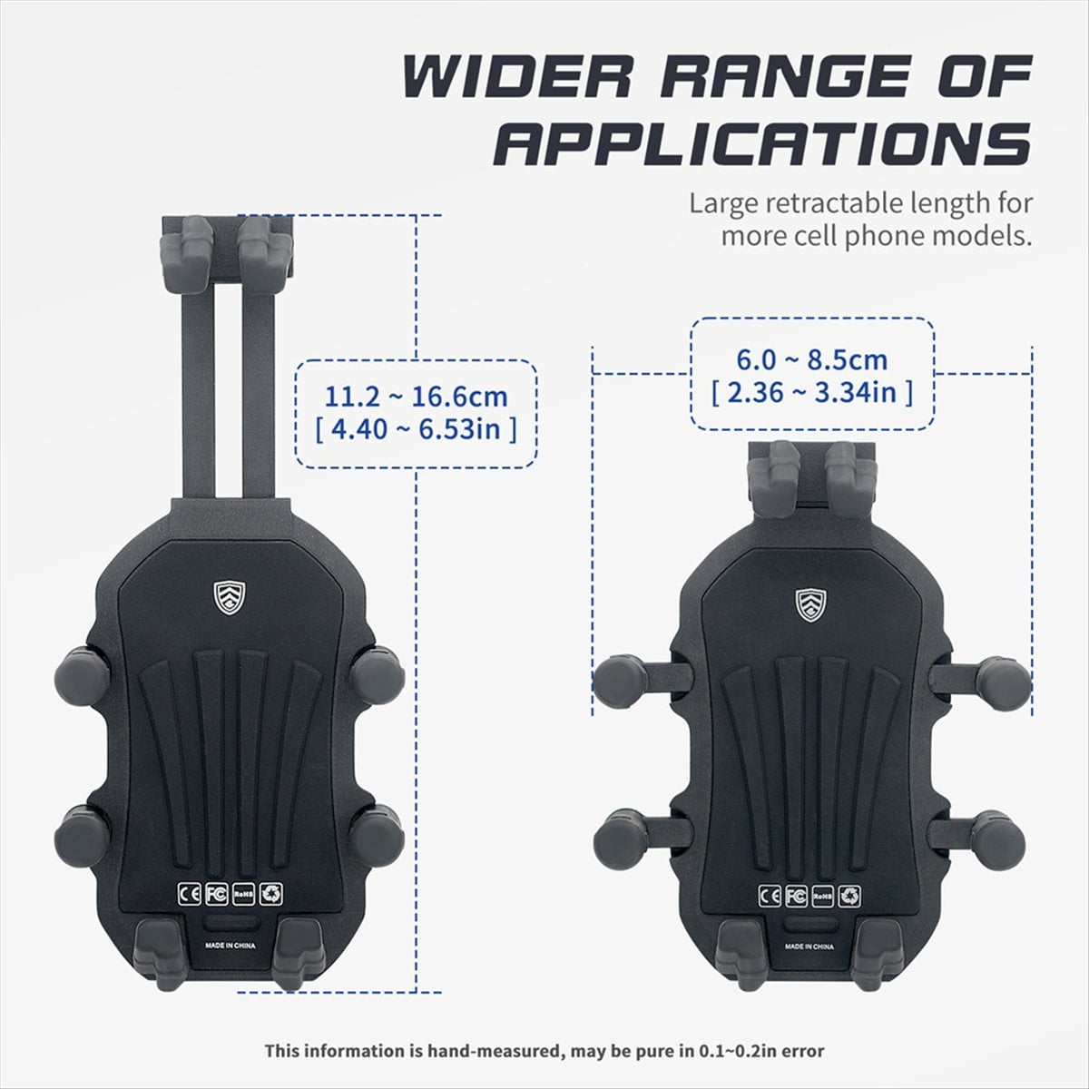 Motorcycle Fork Stem Phone Mount with Vibration Dampener, Adjustable Motorcycle Cellphone Holder Screw Mount - M8