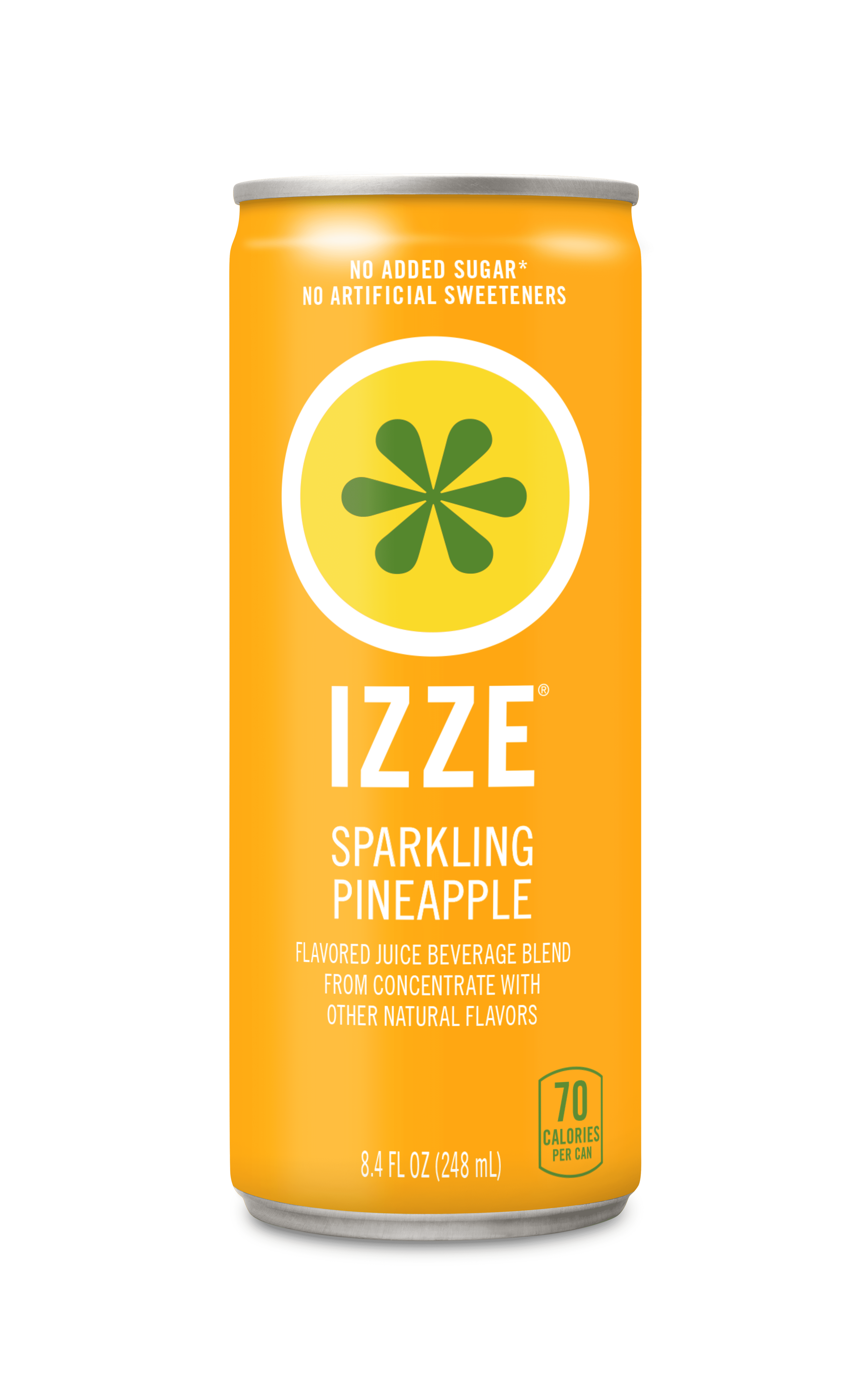 (24 pack) Izze Can Sparkling Juice Pineapple, 8.4 fl oz can