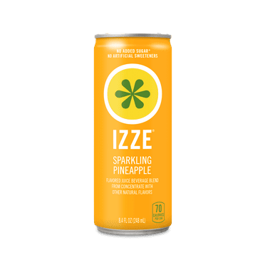 Izze Can Sparkling Juice Pineapple, 8.4 Fl Oz Cans, 6 Pack